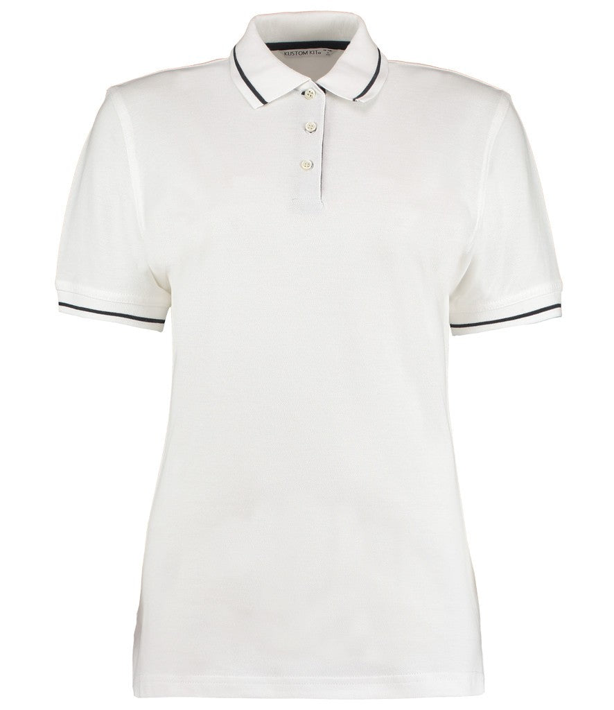 Ladies St Mellion Contrast Tipped Polo | WHITE/NAVY